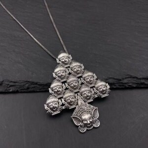 Oxidised Chain Necklace With Jhumka Earrings