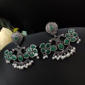 Designer Piece Of Peacock Dangler Earrings