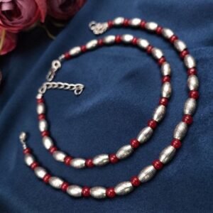 Oxdised Silver Plated Beads Anklets – Adjustable Size Anklet