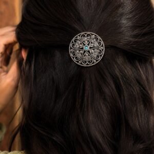 Elegant Floral Hair Accessories Oxidized Silver Hair Jewelry for Traditional Wear