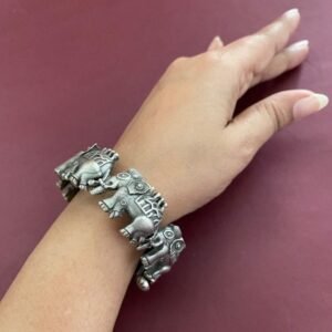 Oxidized Elephant Bangle Traditional Jewelry for Festive & Wedding Wear