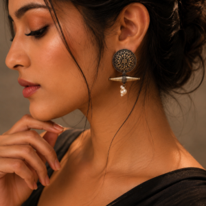 Floral Motif Silver Replica Stud Earrings – Beautiful Everyday Jewelry