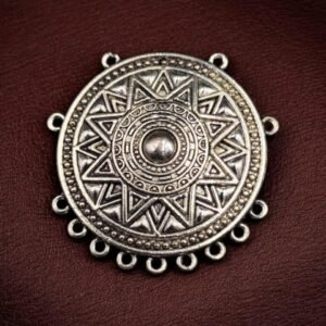 Pearl Work Round German Silver Pendant for DIY Jewelry Making Raw Material Supplies