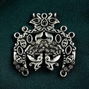 Peacock Stone Work German Silver DIY Jewellery Raw Material for Handmade Craft Creations
