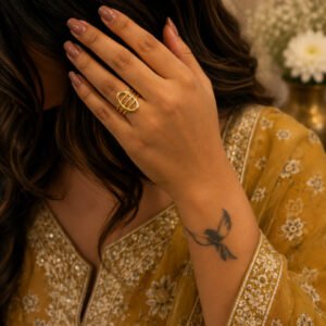 Anti Tarnish Rings Gold Plated Designer Anniversary Ring
