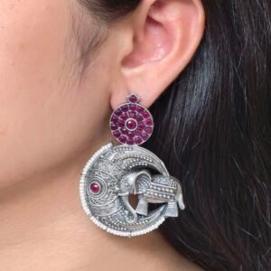 Traditional Elephant Design Earrings | Stone & Pearl Detailing Beautiful Jewelry Gift For Her