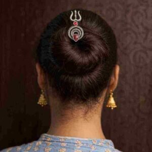 Elegant Silver Trishul Hairpin for Women Stylish Adorable Hair Accessory