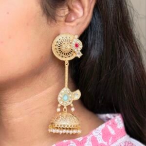Gold Plated Jhumka Earring with Traditional Awesome Ethnic Design