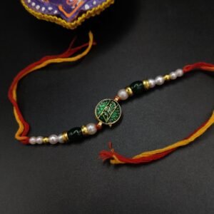 Majestic Kundan Meena Work Rakhi for Brother’s Wrist