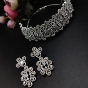 American Diamond Necklace Choker Set Perfect Wedding jewellery