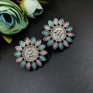 Designer Spiritual Earrings – Best Oxidised Replica Stud Earring For Girls