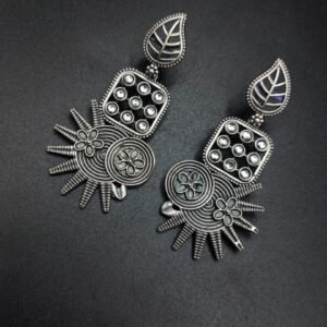Silver Replica Earrings – Trendy Silver Look aLike Dangler Earring