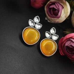 Premium Quality Monalisa Silver Replica Stud Earrings