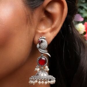 Oxidised Jhumka Earrings | Best Silver look Like Jhumki with Stone Work