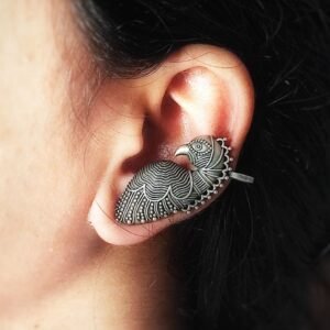 Parrot Earcuff | Silver Replica Earrings | Unique Ear cuff Style Jewelry