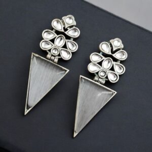 Designer Monalisa Silver Replica Dangler Earrings | Best Party-wear Jewelry