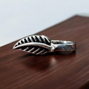 Silver Plated Leaf Nosepin Without Piercing | Unique Designer Noserings