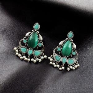 Silver Replica Stone Stud Earrings | Traditional Best Premium Finish Jewelry For Women