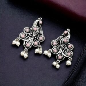 Brass Peacock Stone Stud – Perfect for Every Occasion