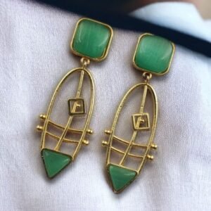 Modern Goldplated Monalisa Stone Earrings – Best Stylish Western Elegance