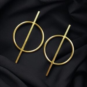 Western Style Geometric Earring In Circle – Best Gold Palted Jewelary