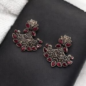 Silver Look Like Best Lotus Stud Earrings In Replica Polish