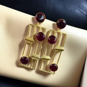 Traditional Indian Wedding Earrings – Adorable Gold Plated Handmade Jewelry with Stone