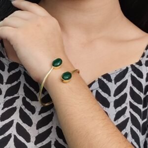 Traditional Ethnic Gold Plated Bangle with Monalisa Stone – Unique Stylish & Lightweight