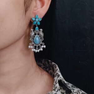 Graceful Monalisa Stone Bird Dangler Earrings – Ethnic & Daily Wear Jewelry