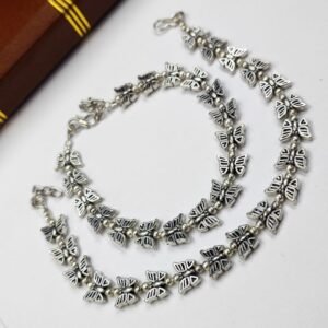 Bohemian Style Best Butterfly Anklet in Oxidized German Silver