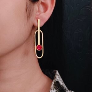 Stylish Western Style Gold Plated Unique Stud Earrings | Casual & Daily Wear Outfit Jewelry