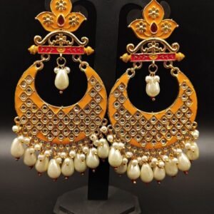 Gold Plated Lotus Chandbali Earrings | Best Wedding Special Jewellery Collection