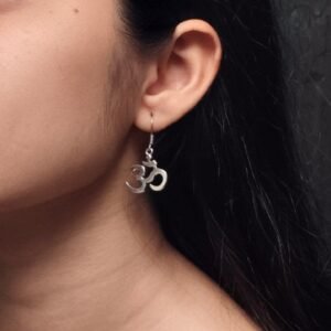 German Silver Om Earrings for Women – Dangler Festive Hook Style Jewelry