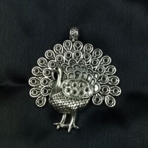 Best Traditional Peacock Pendant in German Silver – Oxidized DIY Parts Jewelry