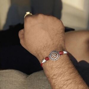 Traditional Swastik Rakhi with Silver Plating | Perfect Raksha Bandhan Gift For Bro