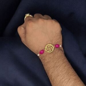 Handcrafted Swastik Gold Plated Rakhi | Raksha Bandhan Blessings 2025