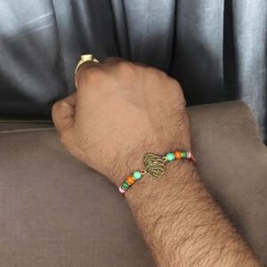 Gold Plated Peacock Feather Rakhi for Brother | Unique Raksha Bandhan Gift