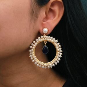 Beautiful Round Stud Earrings Featuring Stones – Perfect for All Occasions