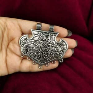 DIY Floral Art Pendant in German Silver | Jewelry Making Raw Material for Crafters