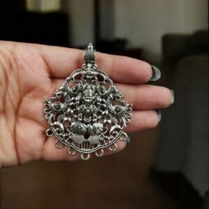 German Silver Maa Durga with Peacock Pendant | Best DIY Jewelry Raw Material