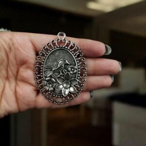 German Silver Bird & Flower Pendant | Unique Raw Material for DIY Jewelry Making