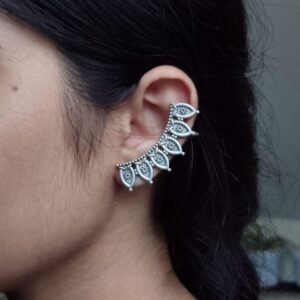 Affordable Silver Plated Earcuff | Daily Wear Ethnic Jewelry with Unique Design
