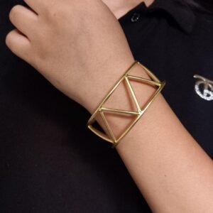 Handmade Geometric Cuff Bangles | Trendy & Unique Gold Plated Bracelet