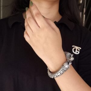 Antique Peacock Bracelet | Oxidized Openable Bangles | Traditional Kada