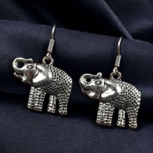 Elephant Hook Earrings in German Silver