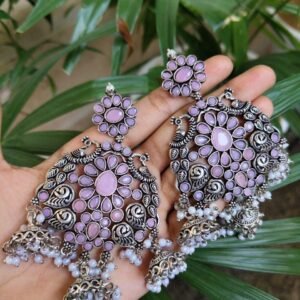 Long Peacock Dangler Earrings With Elegant Stone Work And Pearl Detailing