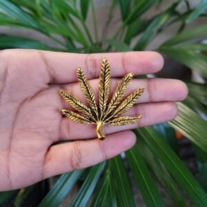 Gold Plated Leaf Pendant Raw Material for Stylish Handmade Jewelry Making Designs