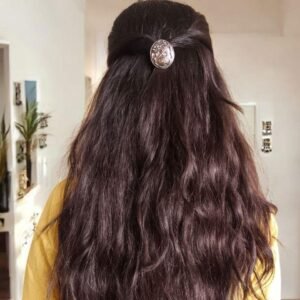 Trendy Oxidized Floral Art Peacock Design Hair Pin | Best Handmade Silver Replica Stylish Jewelry