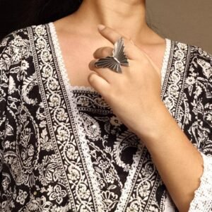 Trendy Butterfly Adjustable Ring | Silver Finish Oxidized Stylish Amazing Jewelry for Girls