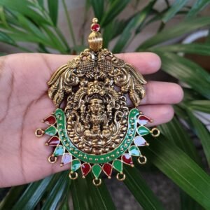 Meenakari Peacock Durga Maa Pendant for Premium Traditional Designer Jewelry Making Crafts